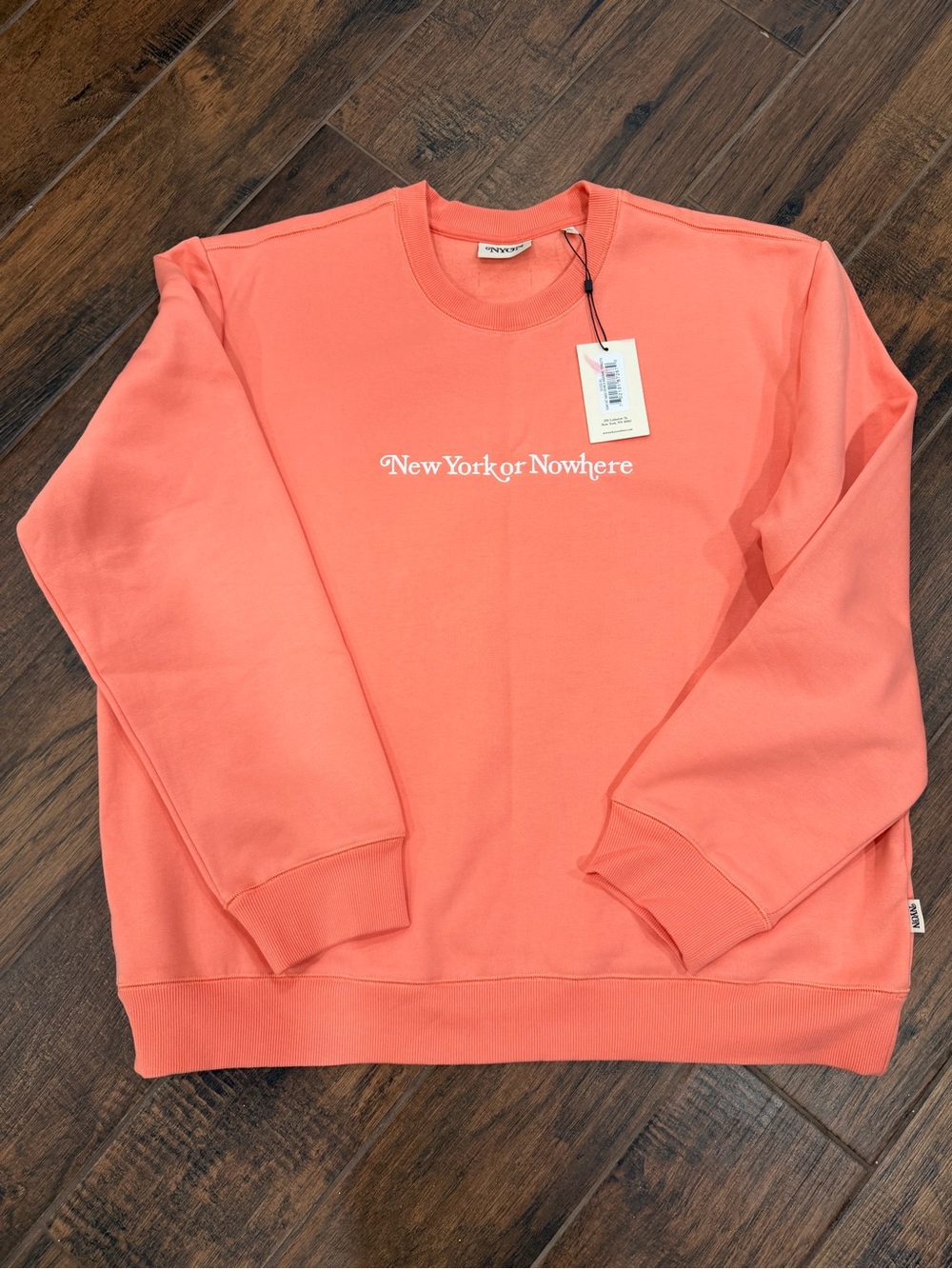 A New York or Nowhere Coral Crewneck Sweatshirt NWT